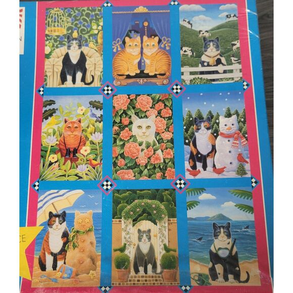 1997 Cat Quilt Elizabeth King Brownd Jigsaw Puzzle 1000+ pcs Made In USA  #8056 - Picture 9 of 10